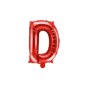 PartyDeco D betű mini fólia lufi - 35 cm piros