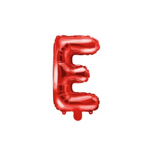 PartyDeco E betű mini fólia lufi - 35 cm piros