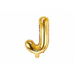 PartyDeco J betű mini fólia lufi - arany 35cm