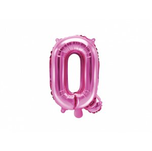 PartyDeco Q betű mini fólia lufi - rózsaszín 35cm