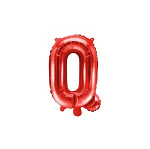 PartyDeco Mini fólia lufi - Q betű 35 cm piros