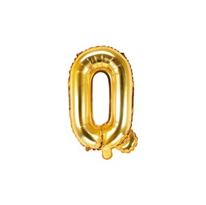 PartyDeco Q betű mini fólia lufi - arany 35cm