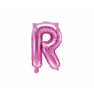 PartyDeco R betű mini fólia lufi - rózsaszín 35cm