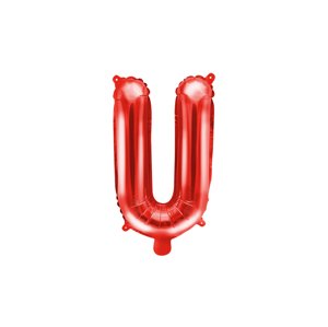PartyDeco Mini fólia lufi - U betű 35 cm piros