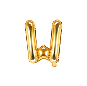 PartyDeco W betű mini fólia lufi - arany 35cm