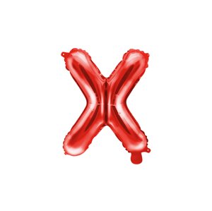 PartyDeco Mini fólia lufi - X betű 35 cm piros