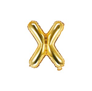 PartyDeco X betű mini fólia lufi - arany 35cm