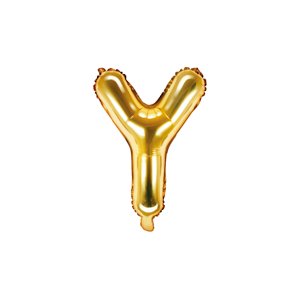 PartyDeco Y betű mini fólia lufi - arany 35cm