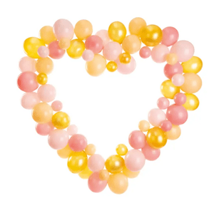 PartyDeco Lufi girland - Rózsaszín/arany szív 160 cm