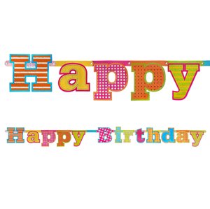 PartyDeco Születésnapi transzparens - Happy Birthday 1,66 m