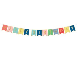 PartyDeco Banner - Happy Birthday vegyes színü 15 x 175 cm