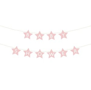 PartyDeco Girland - Baby shower, rózsaszín