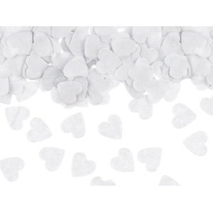 PartyDeco Konfetti - Fehér szívecskék 15 g