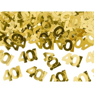 PartyDeco Metalikus konfetti 40 - arany 15g