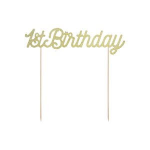 PartyDeco Tortadísz 1. születésnap - 1st Birthday arany