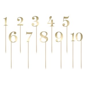 PartyDeco Arany számok asztalszámozáshoz 11 db