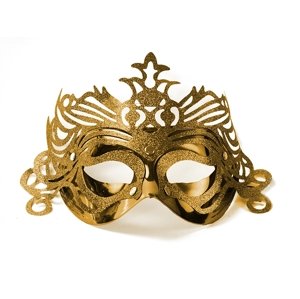 PartyDeco Party maszk díszítéssel - arany