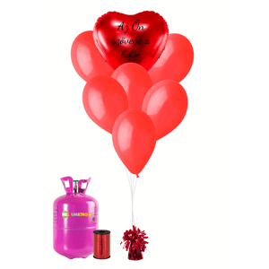 Personal Személyre szabott hélium parti szett - Piros szív 31 db