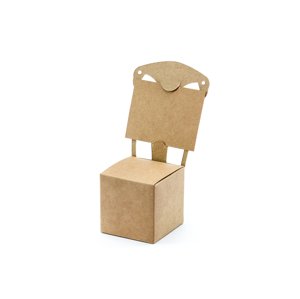 PartyDeco Doboz szék alakú, névtáblával - kraft 10 db