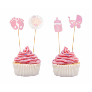 Godan Cupcakes díszek - Baby Shower Lány 12 drb