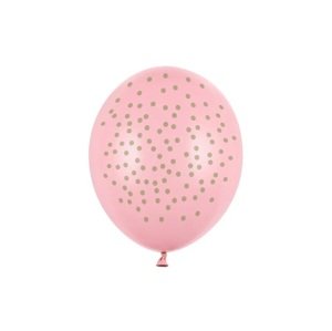 PartyDeco Latex lufi szett - rózsaszín pöttyös 30 cm