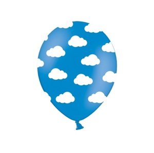 PartyDeco Pasztell búzavirág kék felhős lufi
