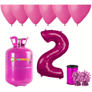 HeliumKing Hélium parti szett 2. születésnapra rózsaszín színű lufikkal