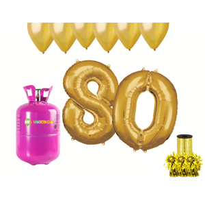 HeliumKing Hélium parti szett 80. születésnapra arany színű lufikkal