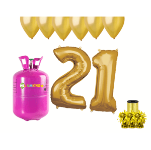 HeliumKing Hélium parti szett 21. születésnapra arany színű lufikkal