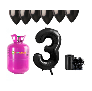 HeliumKing Hélium parti szett 3. születésnapra fekete színű lufikkal