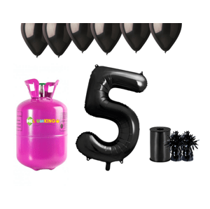 HeliumKing Hélium parti szett 5. születésnapra fekete színű lufikkal