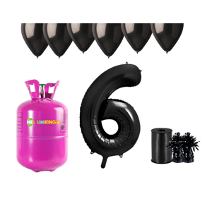 HeliumKing Hélium parti szett 6. születésnapra fekete színű lufikkal