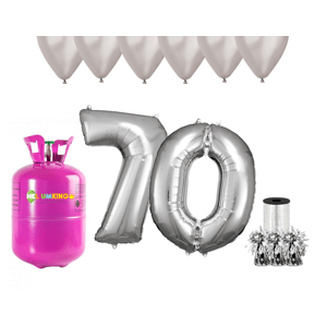 HeliumKing Hélium parti szett 70. születésnapra ezüst lufikkal