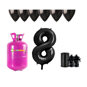 HeliumKing Hélium parti szett 8. születésnapra fekete színű lufikkal