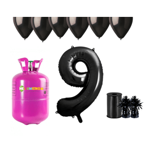 HeliumKing Hélium parti szett 9. születésnapra fekete színű lufikkal