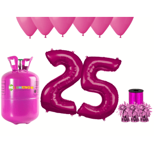 HeliumKing Hélium parti 25. születésnapra rózsaszín színű lufikkal