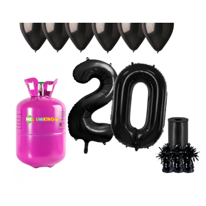 HeliumKing Hélium parti szett 20. születésnapra fekete színű lufikkal