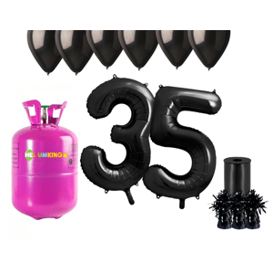HeliumKing Hélium parti szett 35. születésnapra fekete színű lufikkal