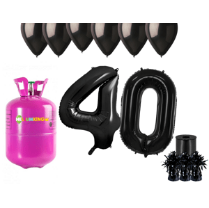 HeliumKing Hélium parti szett 40. születésnapra fekete színű lufikkal