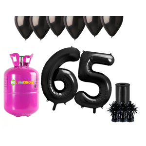 HeliumKing Hélium parti szett 65. születésnapra fekete színű lufikkal