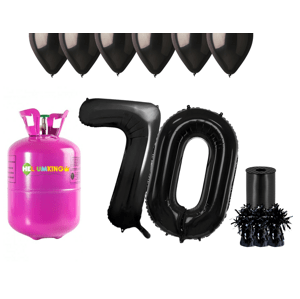 HeliumKing Hélium parti szett 70. születésnapra fekete színű lufikkal