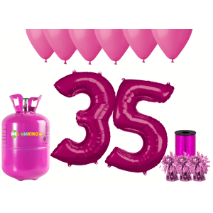 HeliumKing Hélium parti szett 35. születésnapra rózsaszín színű lufikkal