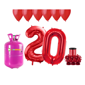 HeliumKing Hélium parti szett 20 . születésnap - piros lufikkal