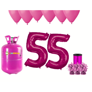 HeliumKing Hélium parti szett 55. születésnapra rózsaszín színű lufikkal