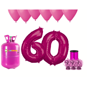 HeliumKing Hélium parti szett 60. születésnapra rózsaszín színű lufikkal