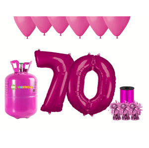 HeliumKing Hélium parti szett 70. születésnapra rózsaszín színű lufikkal