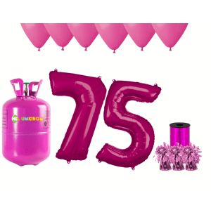 HeliumKing Hélium parti szett 75. születésnapra rózsaszín színű lufikkal