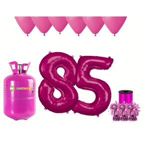 HeliumKing Hélium parti szett 85. születésnapra rózsaszín színű lufikkal