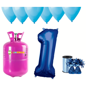 HeliumKing Hélium parti szett  1. szülinapra kék lufikkal