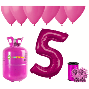 HeliumKing Hélium parti szett 5. születésnapra rózsaszín színű lufikkal